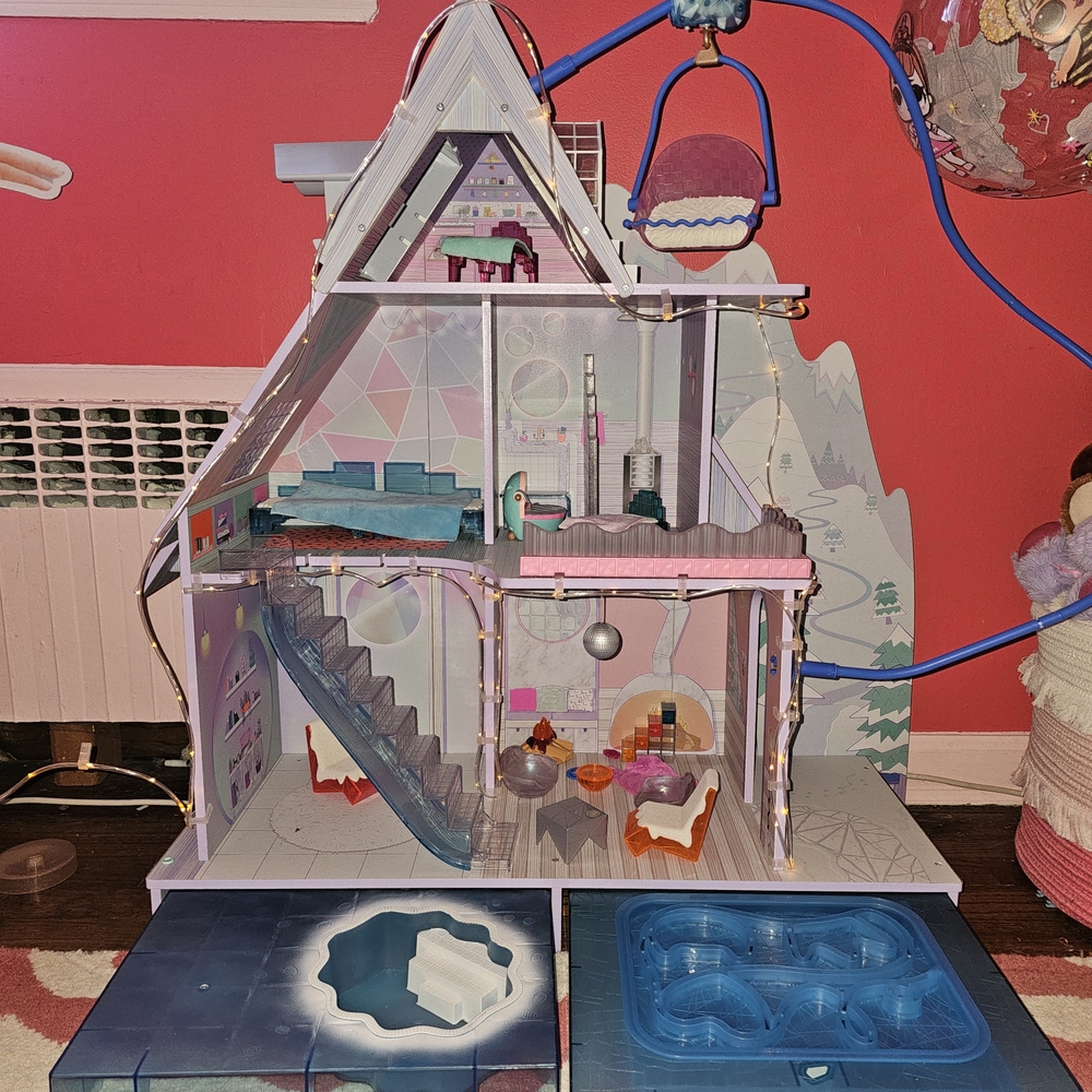 Kids Dollhouse Playset - Purple and Pink Interactive House